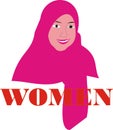 Illustration sweet smile Muslim woman